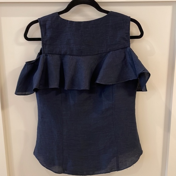Donna Degan navy linen top - Picture 4 of 5